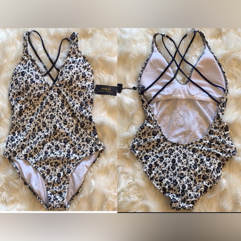 NWT Polo by Ralph Lauren Navy/White One Pieces